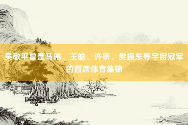 吴敬平曾是马琳、王皓、许昕、樊振东等宇宙冠军的西席体育集锦