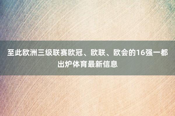 至此欧洲三级联赛欧冠、欧联、欧会的16强一都出炉体育最新信息