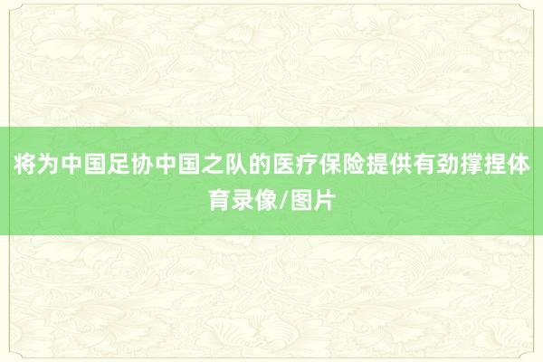 将为中国足协中国之队的医疗保险提供有劲撑捏体育录像/图片