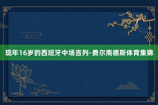 现年16岁的西班牙中场吉列-费尔南德斯体育集锦