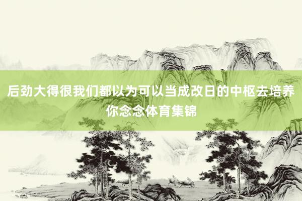 后劲大得很我们都以为可以当成改日的中枢去培养你念念体育集锦