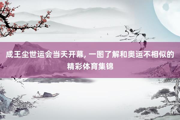 成王尘世运会当天开幕, 一图了解和奥运不相似的精彩体育集锦