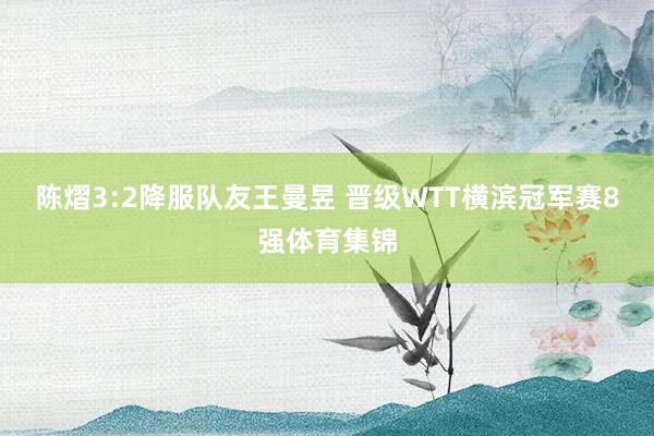 陈熠3:2降服队友王曼昱 晋级WTT横滨冠军赛8强体育集锦