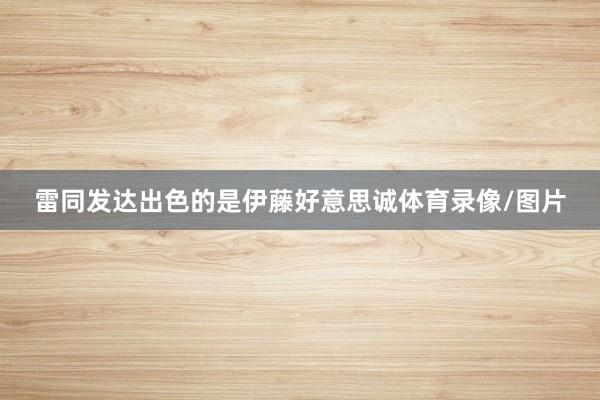 雷同发达出色的是伊藤好意思诚体育录像/图片